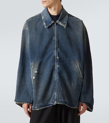 Chaqueta en denim con efecto desgastado | Balenciaga