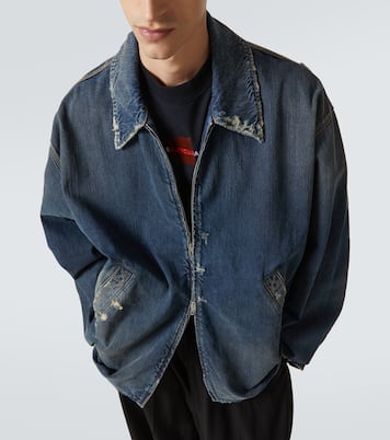 Chaqueta en denim con efecto desgastado | Balenciaga