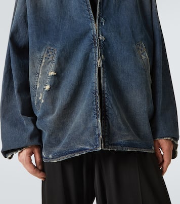 Chaqueta en denim con efecto desgastado | Balenciaga