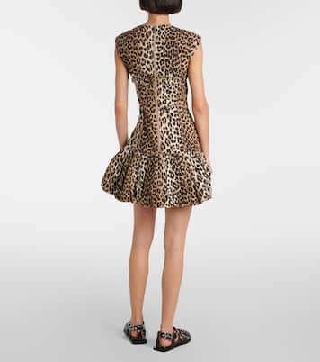 Leopard-print cotton corset dress | Ganni