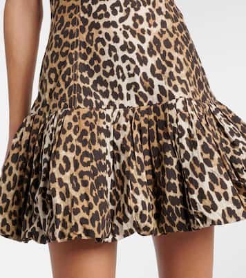 Leopard-print cotton corset dress | Ganni