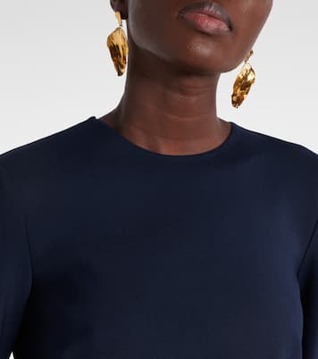 Embellished open-back wool-blend kaftan | Oscar de la Renta