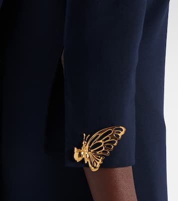 Embellished open-back wool-blend kaftan | Oscar de la Renta