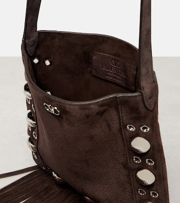 Nellcôte Small fringed suede shoulder bag | Valentino Garavani
