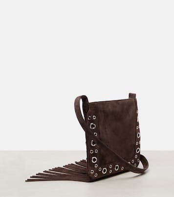 Nellcôte Small fringed suede shoulder bag | Valentino Garavani