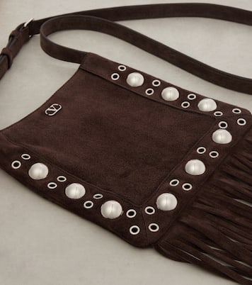 Nellcôte Small fringed suede shoulder bag | Valentino Garavani