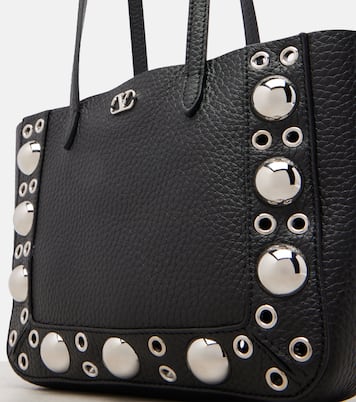 Verzierter Shopper Nellcôte Mini aus Leder | Valentino Garavani