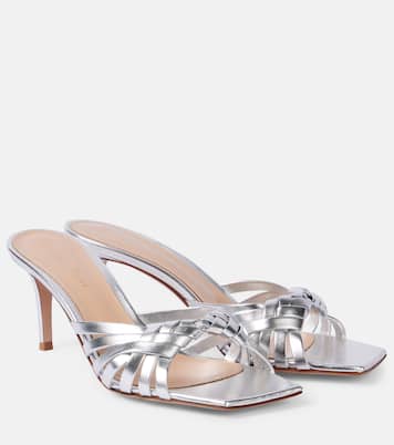 Vyna 70 metallic leather mules | Gianvito Rossi