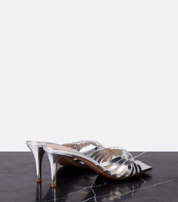 Vyna 70 metallic leather mules | Gianvito Rossi