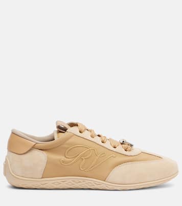 Viv Low leather-trimmed satin sneakers | Roger Vivier