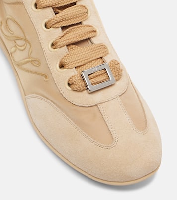 Viv Low leather-trimmed satin sneakers | Roger Vivier
