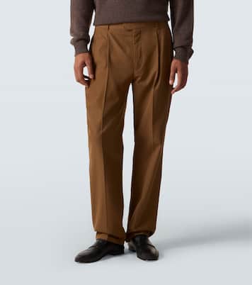 Belamy cotton-blend gabardine straight pants | The Row