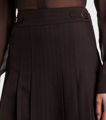 Falda midi Wesley de lana plisada | Gabriela Hearst