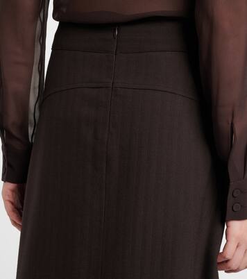 Falda midi Wesley de lana plisada | Gabriela Hearst