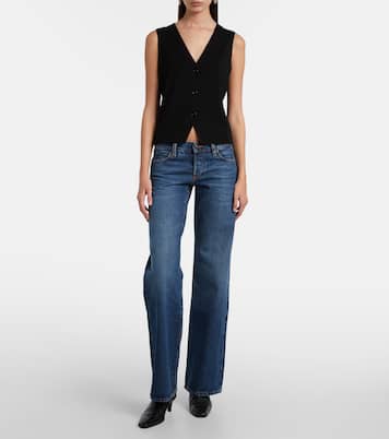 x Amelia Grey – Jean droit The Grey à taille basse | Frame