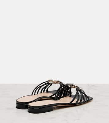 Interlocking G patent leather sandals | Gucci