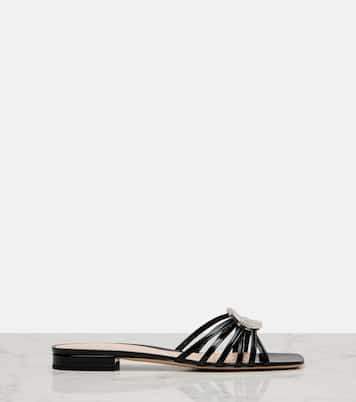 Interlocking G patent leather sandals | Gucci