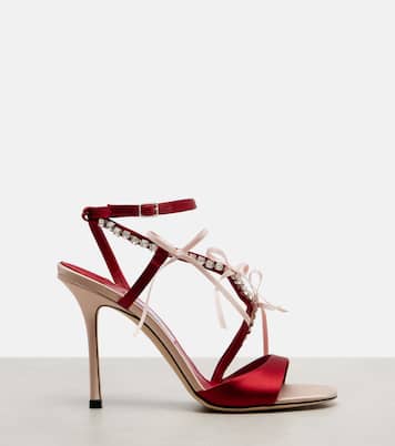 Lula 100 embellished satin sandals | Jimmy Choo
