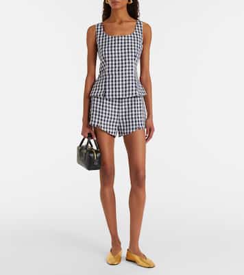 Sadie gingham linen shorts | Posse