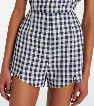 Sadie gingham linen shorts | Posse