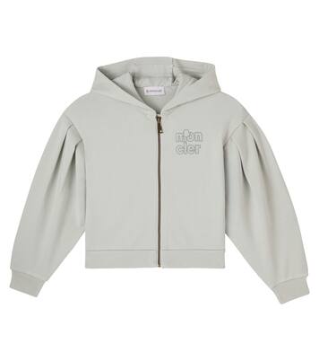 Cropped logo cotton fleece hoodie | Moncler Enfant