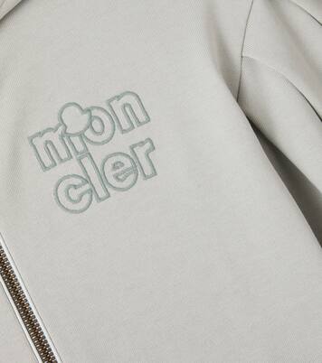 Cropped logo cotton fleece hoodie | Moncler Enfant
