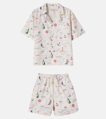 Clove printed cotton shirt and shorts set | The New Society