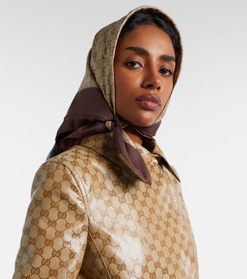 GG printed silk twill scarf | Gucci