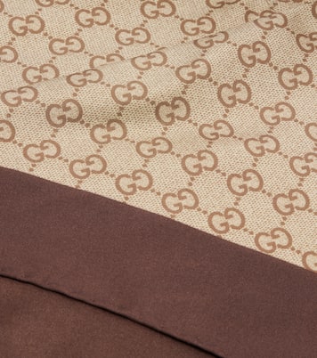 GG printed silk twill scarf | Gucci