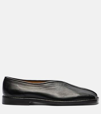 Piped leather slip-on shoes | Lemaire