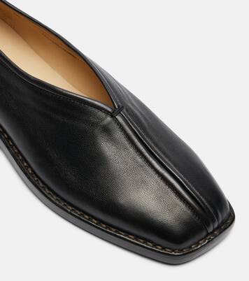 Piped leather slip-on shoes | Lemaire