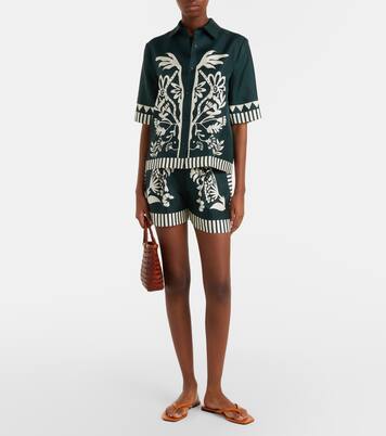 Chemise Émeraude imprimée en soie | Eres