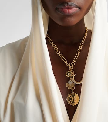 True Love & Crescent Midsize 18kt gold necklace with diamonds | FoundRae