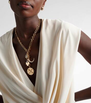 True Love & Crescent Midsize 18kt gold necklace with diamonds | FoundRae