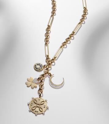 True Love & Crescent Midsize 18kt gold necklace with diamonds | FoundRae