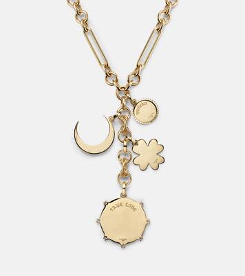 True Love & Crescent Midsize 18kt gold necklace with diamonds | FoundRae
