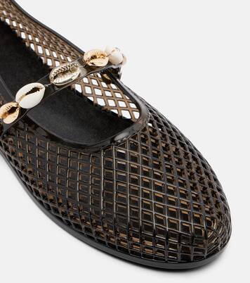 Iro embellished fishnet ballet flats | Ancient Greek Sandals