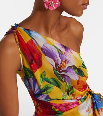 One-Shoulder-Robe aus Seidenchiffon | Dolce&Gabbana