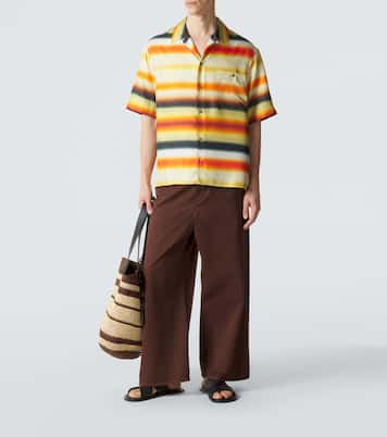 Paula's Ibiza cotton-blend wide-leg pants | Loewe