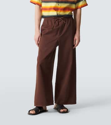 Paula's Ibiza cotton-blend wide-leg pants | Loewe