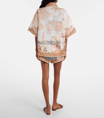 Shorts Mahon de lino estampados | Zimmermann