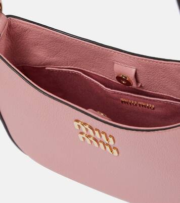 Madras leather shoulder bag | Miu Miu