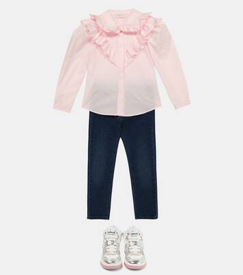 Cotton poplin shirt | Monnalisa