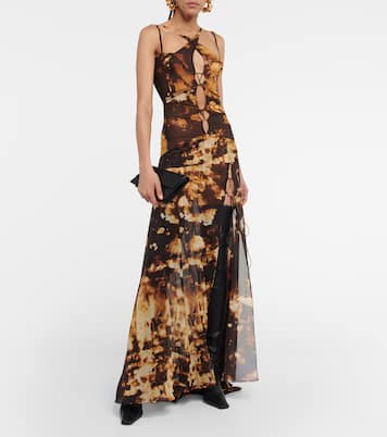 Bedruckte Robe aus einem Seidengemisch | KNWLS