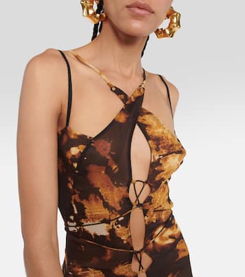 Bedruckte Robe aus einem Seidengemisch | KNWLS