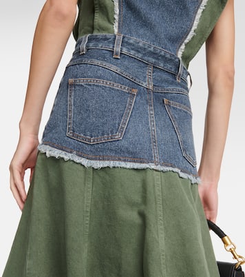 Vestido midi en denim con paneles | Chloé