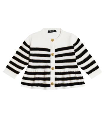 Baby striped wool-blend cardigan | Balmain Kids