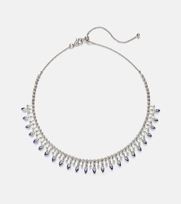 Choker Marquise en or blanc 18 ct, diamants et émail | Kamyen