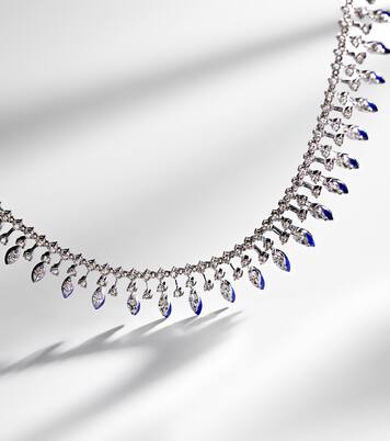 Choker Marquise en or blanc 18 ct, diamants et émail | Kamyen