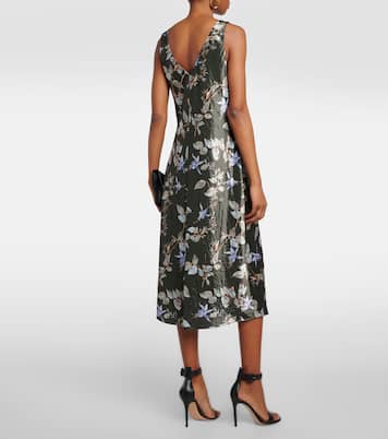 Bedrucktes Midikleid aus Satin | Vince